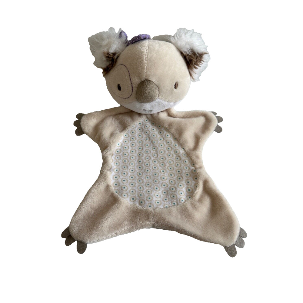 Baby Aspen Koala Beige Cream Brown Polka Dots Lovey Baby Security Blanket Toy